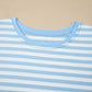 Sky Blue Stripe Slim Tank Contrast Ruffle Mini Skort Set