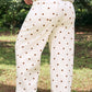 Beige Polka Dot Print Plus Size Barrel Jeans