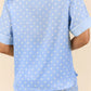 Sky Blue Dotted Print Soft Short Pajama Set
