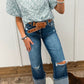 Apricot Pink Floral Textured Jacquard Puff Sleeve Blouse
