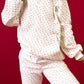 Pink Floral Print Kangaroo Pocket Hoodie Sheath Sweatpants Set