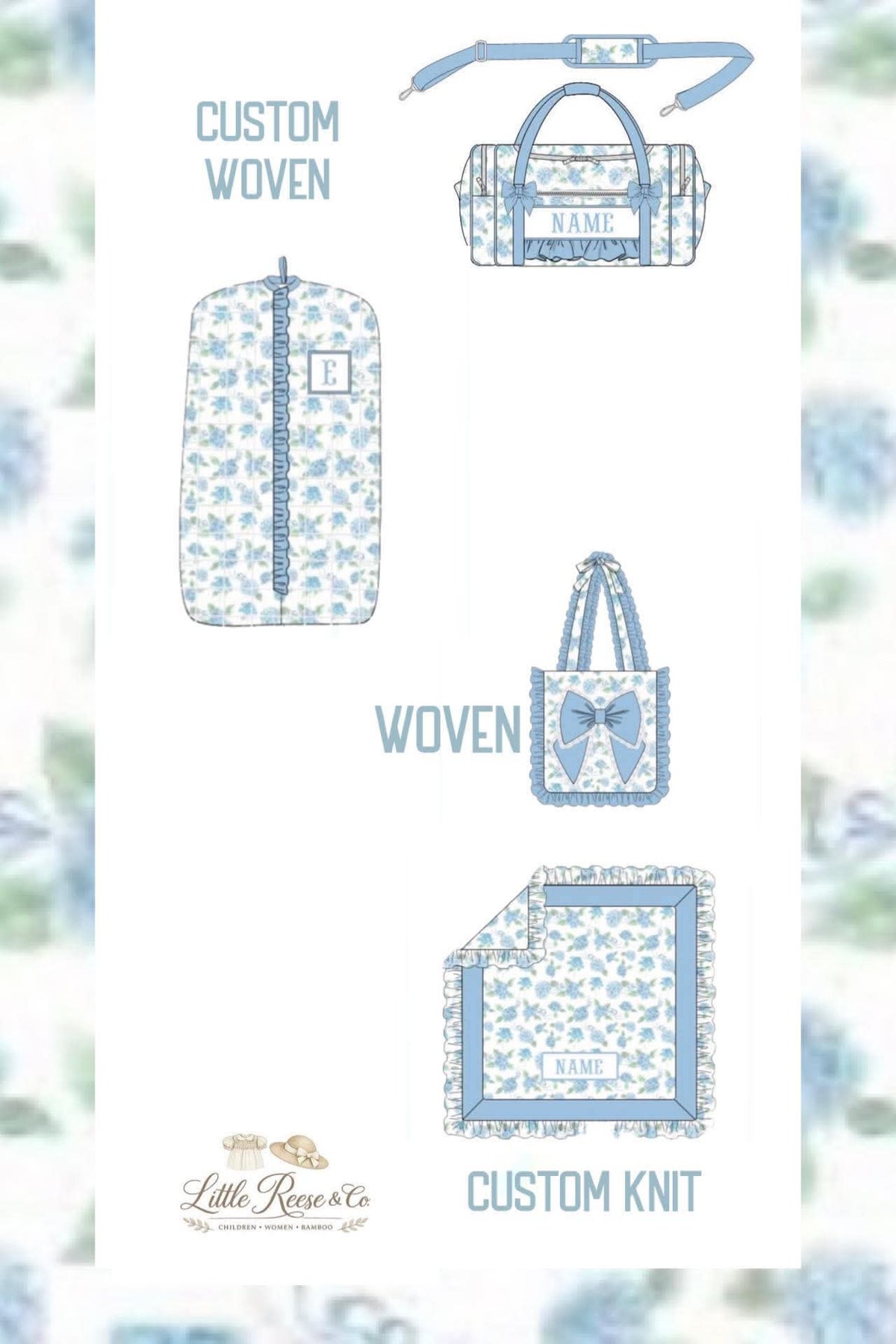 Blue Hydrangea Quilted Smock Luggage
