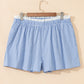 Khaki Contrast Trim Plaid Print Plus Size Shorts