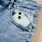 Beau Blue Acid Wash Pocket Detail Flare Jeans