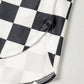 Black Checkered Print High Waist Casual Shorts