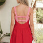 Racing Red Faux Two Piece Gingham Contrast Patchwork Loose Mini Dress