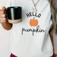 White Embroidered Pumpkin Slogan Short Sleeve T-Shirt