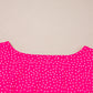 Rose Polka Dot Print Ruffled Smocked High Waist Plus Midi Dress