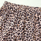 Beige Leopard Print Side Striped Detail Casual Wide Leg Pants