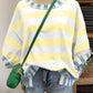 Yellow Stripe Exposed Seam Contrast Patchwork Oversized Top