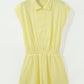 Yellow Cream Half Zip Polo Tee Elastic Waist Romper