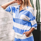 Pink Half Zipper Placket Bracelet Sleeve Top Casual Shorts Set