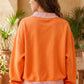 Carrot Gingham Trim Baggy Pullover 2pcs Short Set