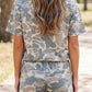 Multicolour Camouflage Loose Tee Drawstring Shorts 2pcs Outfit