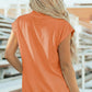 Yellow Solid Color High Neck Cap Sleeve Loose Top