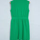 Bright Green Sleeveless Zip Front Scallop Hem Mini Dress
