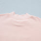 Light Pink BLESSED Embroidered Trim Patch Graphic Plus Size Mock Neck Sweatshirt