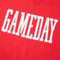 Fiery Red GAMEDAY Embroidered Patch Pattern Casual Shift Sweatshirt