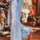 Beau Blue Acid Wash Pocket Detail Flare Jeans