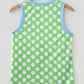 Green Polka Dot Contrast Trim Round Neck Loose Tank Top