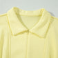 Yellow Cream Half Zip Polo Tee Elastic Waist Romper