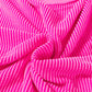 Rose Red Drop Shoulder Uneven Hem Plus Size Twisted Rib Top