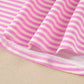 Pink Stripe Color Block Detail Split Neck Short Sleeve Blouse