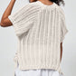 Ashleigh Blue Plus Size Open Knit Bow Tie Short Sleeve Sweater
