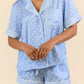 Sky Blue Dotted Print Soft Short Pajama Set