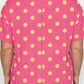 Sky Blue Twisted Rib Polka Dot Print Plus Size T Shirt