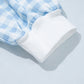 Light Blue Plaid Round Neck Long Sleeve Sweatshirt