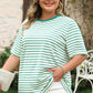 Green Stripe Plus Size St Patricks Day Round Neck T Shirt