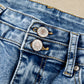 Beau Blue Acid Wash Pocket Detail Flare Jeans