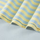 Yellow Stripe Colorblock Trim Crew Neck Loose Tee Drawstring Elastic Waist 2pcs Pant Set