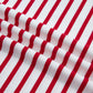 Red Stripe Scallop Trim Casual Top 2pcs Short Set