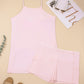 Pink Plus Size Build-in Shorts Sleeveless Dress With Short Two Piece Set