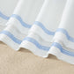 Sky Blue Stripe Drop Shoulder Zipped Collar T Shirt Plus Size Shorts Set
