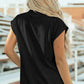 Yellow Solid Color High Neck Cap Sleeve Loose Top