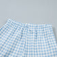 Pink Plaid Baggy Pullover Drawstring Casual Shorts 2pcs Outfit