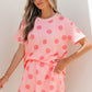 White Polka Dot Short Sleeve Top Casual Skort 2pcs Outfit