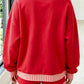 Carrot Gingham Trim Baggy Pullover 2pcs Short Set