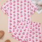 Pink Cherry/Bow Print Short Pajama Set