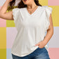 White Eyelet Crochet Splicing Short Sleeve Plus Size Tee