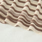 Brown Stripe Plus Size Half Buttons Top and Shorts Set