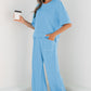 Sky Blue Drop Shoulder Boxy Tee and Barrel Pants Set