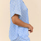 Sky Blue Dotted Print Soft Short Pajama Set