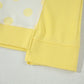 Sky Blue Color Block Patchwork Polka Dot Wide Leg Pant Set