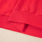 Fiery Red GAMEDAY Embroidered Patch Pattern Casual Shift Sweatshirt