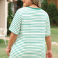 Green Stripe Plus Size St Patricks Day Round Neck T Shirt