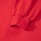 Fiery Red GAMEDAY Embroidered Patch Pattern Casual Shift Sweatshirt
